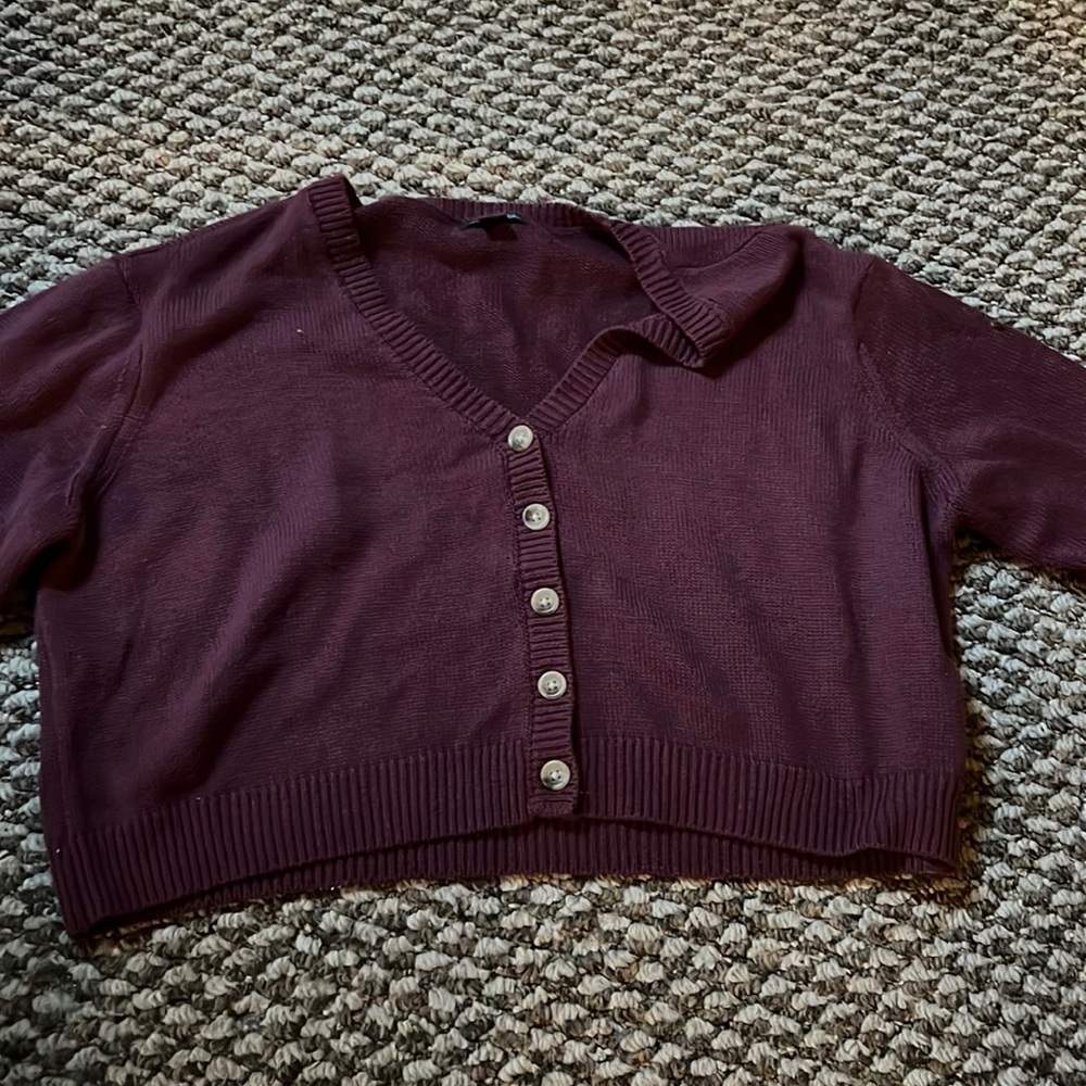 Target cropped button down cardigan